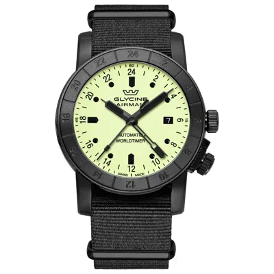 Glycine Airman 42 Gmt Men's Watch In Black