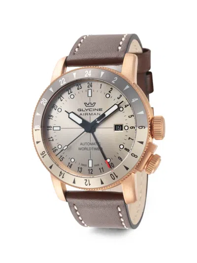 Glycine 에어맨 44mm 시계 In Brown