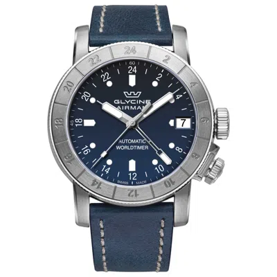 Glycine Airman 46 Gmt Men's Watch In Blue