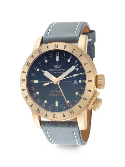 Glycine 에어맨 브론즈 Gmt 44mm 시계 In Gray