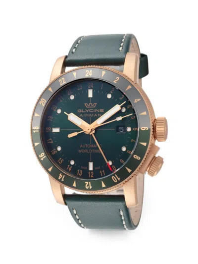 Glycine 에어맨 컨템포러리 브론즈 Gmt 44mm 시계 In Green