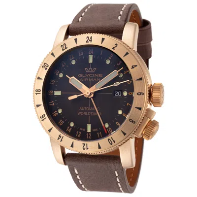 Glycine Airman Contemporary Bronze Gmt Men's Watch In Brown