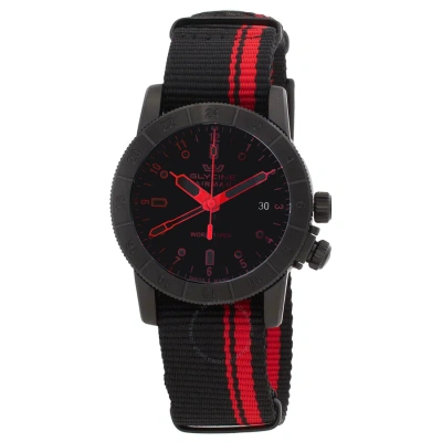 Glycine Airman Contemporary Worldtimer Gmt Quartz Black Dial Men's Watch Gl1028 In Red   / Black
