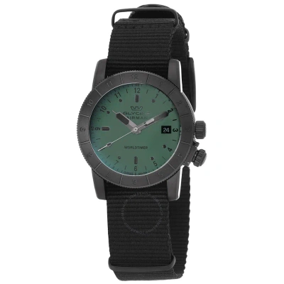 Glycine Airman Contemporary Worldtimer Quartz Dark Green Dial Men's Watch Gl1033 In Black / Dark / Green