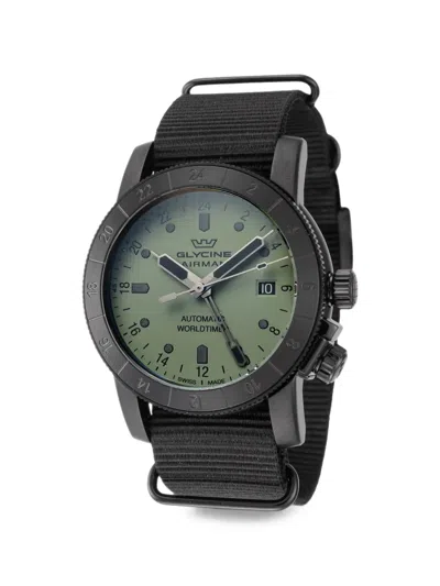 Glycine Airman Worldtimer 42mm Watch In Black
