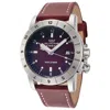 Glycine Airman Worldtimer Men's Watch In Burgundy