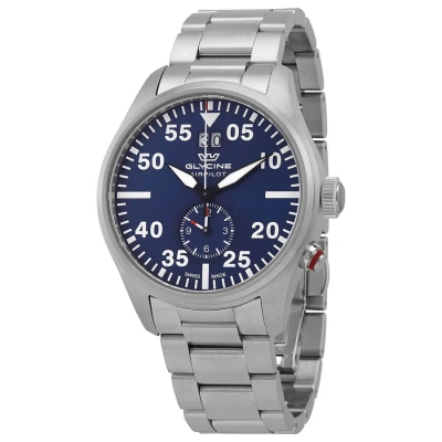 Glycine Airpilot Chronograph Quartz Blue Dial Men's Watch Gl0362 In Black / Blue