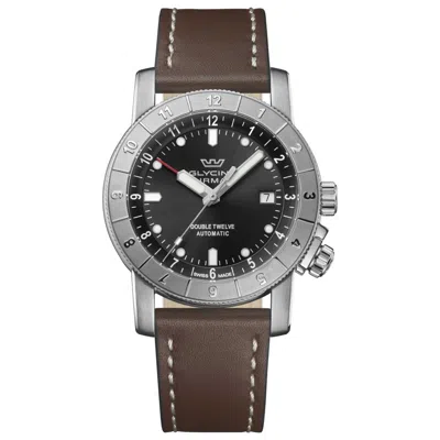 Glycine Ariman Double Twelve Men's Watch In Brown