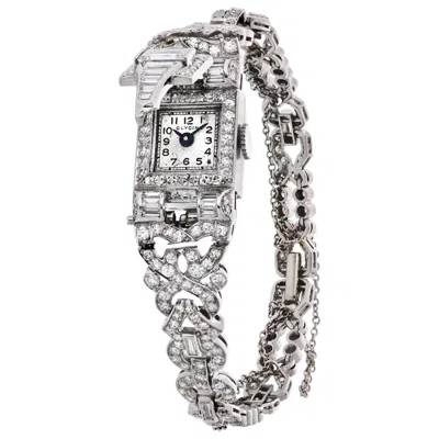 Pre-owned Glycine Art Deco Platinum 6.50 Carat Diamond  Wristwatch In Multi