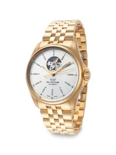 Glycine 콤배트 클래식 오픈 하트 40mm 시계 In Gold