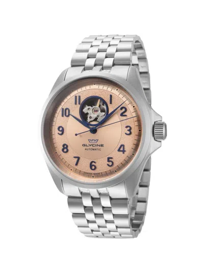 Glycine Combat Classic Open Heart 40mm Watch In Metallic