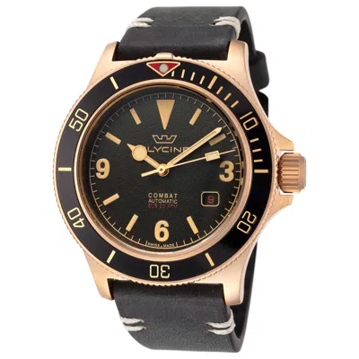 Glycine Combat Sub Bronze Vintage Men's Watch In Black