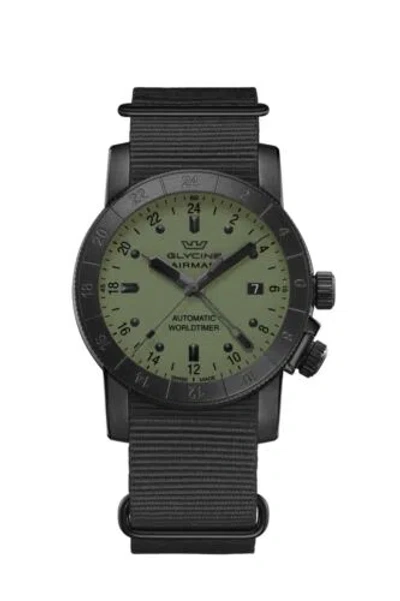 Pre-owned Glycine Men's Airman 42mm Automatic Gmt Watch Gl0493