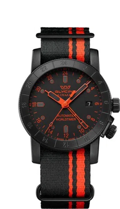 Pre-owned Glycine Men's Airman Contemporary Gmt 42mm Automatic Watch Gl0497