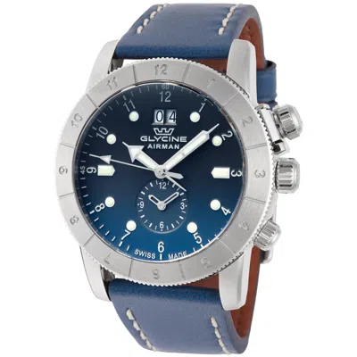 Glycine Men's Airman Gmt 42mm Quartz Watch In Blue