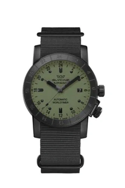 Pre-owned Glycine Men's Airman Purist 42mm Automatic Gmt Watch Gl0492