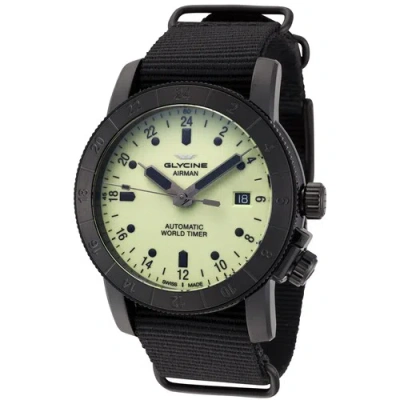 Pre-owned Glycine Men's Airman Purist Worldtimer 42mm Automatic Watch Gl0142
