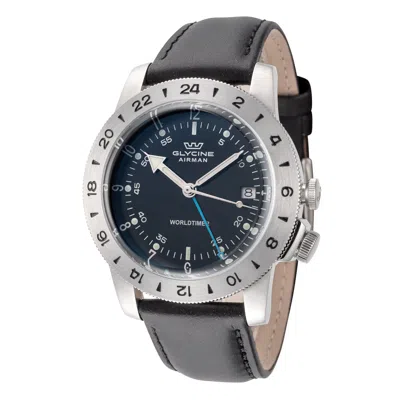 Glycine Airman Worldtimer 42mm Watch In Black