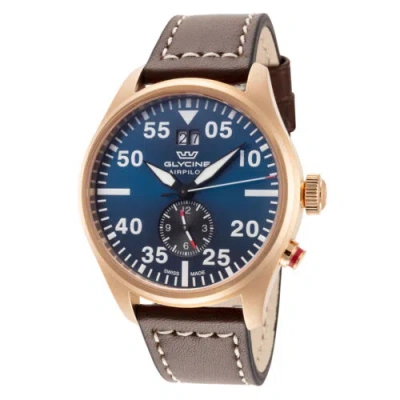 Pre-owned Glycine Men's Airpilot Dual Gl0369 44mm Gl852 Quartz Watch