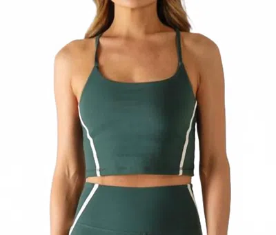 Glyder Apex Racerback Bra In Forest/oatmilk In Green