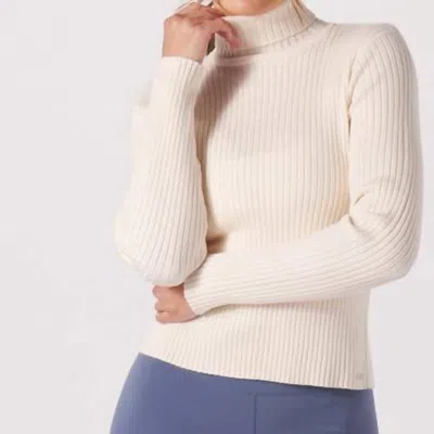 Glyder Couture Rib Turtle Neck Sweater In Neutral
