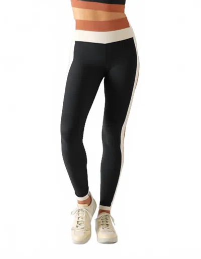 Glyder Directional High Waist Legging In Black Oatmilk/cinnamon In Multi
