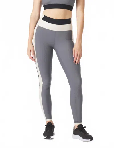 Glyder Directional Legging In Carbon, Oatmilk, And Black In Gray