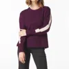 Glyder Elevated Knit Crew Sweater In Mulberry/oatmilk In Multi