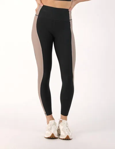 Glyder Fusion Colorblock Leggings In Black/latte