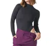 Glyder Long Sleeve Mock Neck Bodysuit In Black Marble In Black