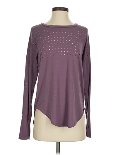Pre-owned Glyder Long Sleeve Top Purple Crew Neck Tops