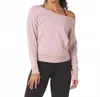 Glyder Lounge Off Shoulder Sweatshirt In Adobe Rose