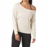 Glyder Lounge Off Shoulder Sweatshirt In Oatmilk In White
