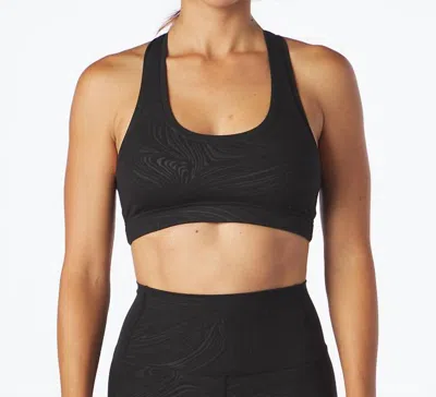 Glyder Notch Sports Bra In Black Swirl Gloss