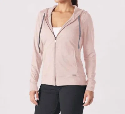 Glyder On The Go Lightweight Zip Up Hoodie In Adobe Rose Marble In Pink
