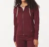 Glyder On The Go Lightweight Zip Up Hoodie In Chestnut Marble In Burgundy