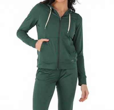 Glyder On The Go Lightweight Zip Up Hoodie In Forest Marble In Green