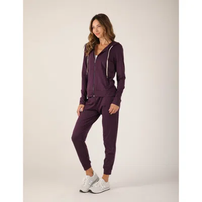 Glyder On The Go Lightweight Zip Up Hoodie In Purple