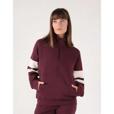 Glyder Prodigous Scuba Knit 1/4 Zip Up Jacket In Burgundy