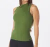 Glyder Ruby Mock Neck Tank Top In Chive In Green