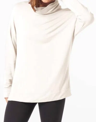 Glyder Scarf Neck Tunic In Oatmilk In Multi