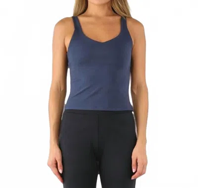 Glyder Sculpt Skimmer Tank Top In Navy In Blue