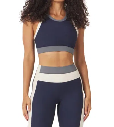 Glyder Socialite Bra In White/navy Stripe In Multi