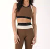 Glyder Socialite Sports Bra In Chocolate/oatmilk/black In Brown