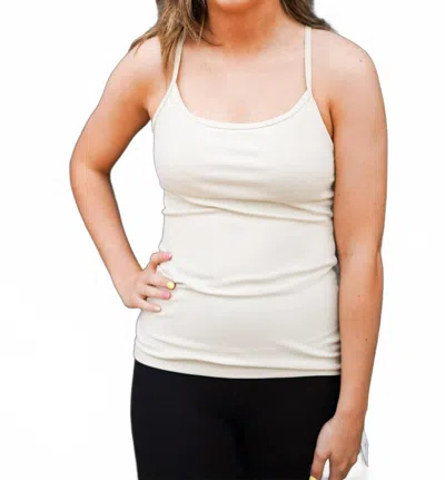 Glyder Spaghetti Strap Tank In Off-white In Multi