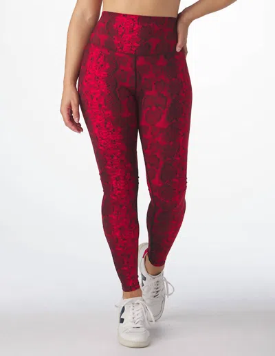 Glyder Sultry Print Legging In Cherry Snake In Red
