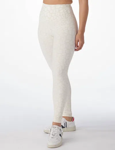 Glyder Sultry Rib Legging In Oatmilk Leopard In White