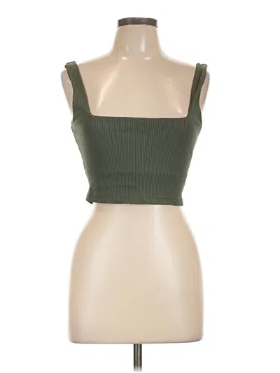Pre-owned Glyder Tank Top Green Strapless Neckline Tops