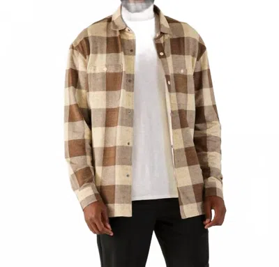 Glyder Trek Button Front Shirt In Chocolate Buffalo Plaid In Multi