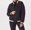 Glyder Varsity Jacket In Black / Oatmilk In Multi
